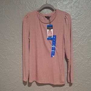 NEW.Well Worn Women's Blush Long Sleeve Blouse Size L